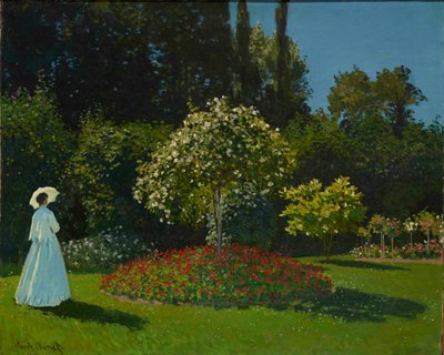 庭の女性 作： Claude Monet